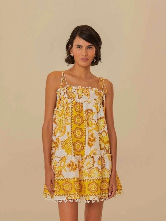 FARM Rio Dresses & Skirts - Farm Rio off white floral Aura mini dress